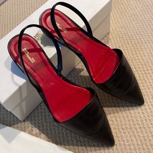 Diane Von Furstenberg Koko black leather sling back flats size 37.5